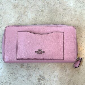 Coach light pink leather wallet